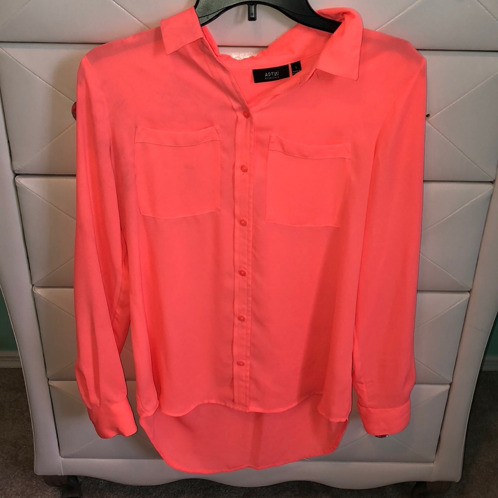 Apt. 9 fluorescent orange button down
